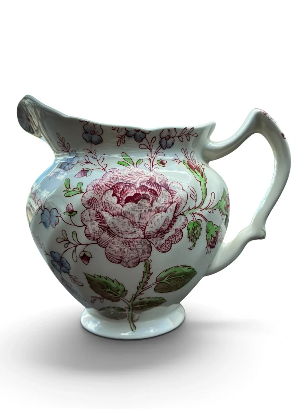 Vintage Johnson Brothers Rose Chintz Pink Creamer Pitcher Made In England